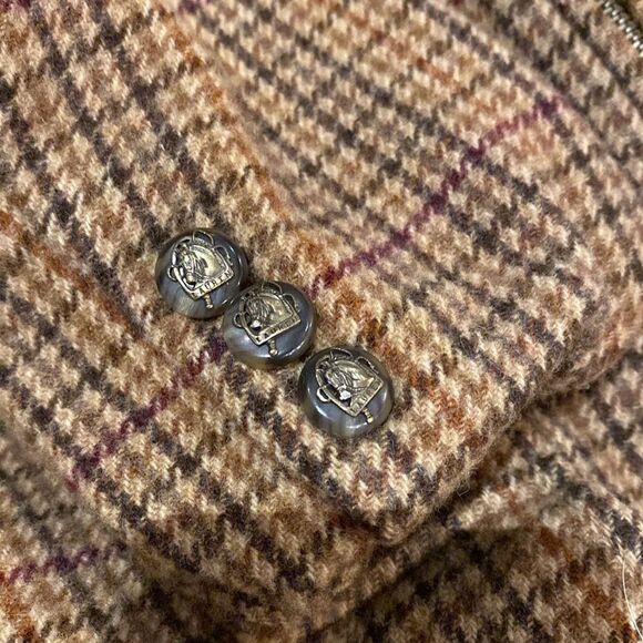 Lauren Ralph Lauren Lady Brown Plaid, Blazer 100%Wool 10P - Picture 9 of 10